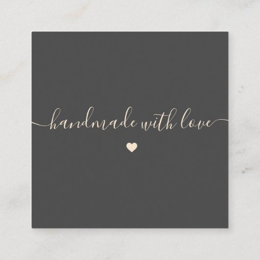 Eenvoudig Modern Bruin Glad Dank u Vierkante Visitekaartje (Achterkant)