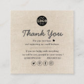 Eenvoudig Modern Bruin Glad Dank u Vierkante Visitekaartje (Voorkant)