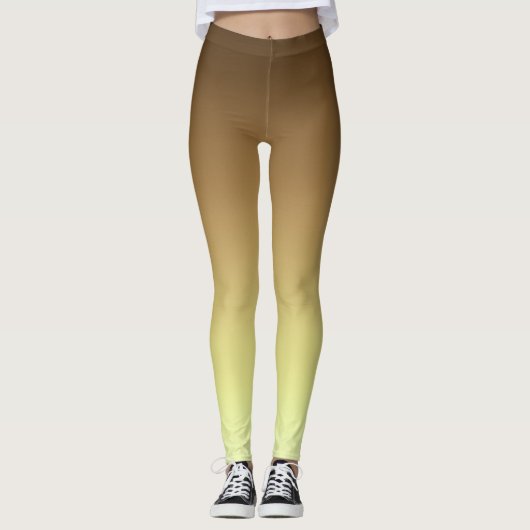 Eenvoudig Modern Bruin Goud kleur Gradient Leggings (Voorkant)