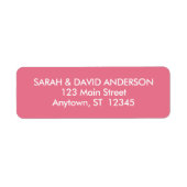 Eenvoudig Modern Bubblegum Roze retour adres label (Voorkant)