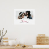 Eenvoudig Modern Burgundy Fall Weddenschap Welkom Poster (Keuken)