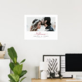Eenvoudig Modern Burgundy Fall Weddenschap Welkom Poster (Thuiskantoor)