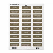 Eenvoudig Modern Burlap Bruin retour adres label (Full Sheet)