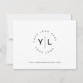 Eenvoudig Modern Business Logo Zwart Wit Bedankkaart (Voorkant)