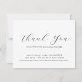 Eenvoudig Modern Business Logo Zwart Wit Bedankkaart (Achterkant)