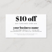 Eenvoudig modern cadeau voor u couponcode bedrijf kortingskaartje (Achterkant)