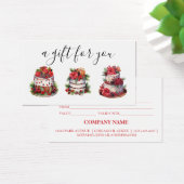 Eenvoudig modern cadeaubon bakken bakkerijtaart visitekaartje (Bureau)