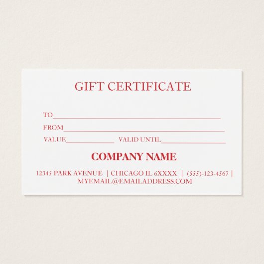 Eenvoudig modern cadeaubon bakken bakkerijtaart visitekaartje (Achterkant)