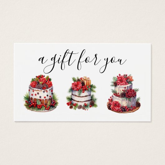 Eenvoudig modern cadeaubon bakken bakkerijtaart visitekaartje (Voorkant)