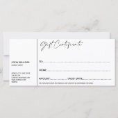 Eenvoudig, modern Cadeaubon Cadeaukaart toevoegen  (Achterkant)