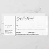 Eenvoudig, modern Cadeaubon Cadeaukaart toevoegen  (Achterkant)