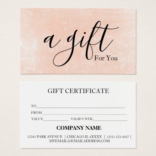 Eenvoudig & Modern Cadeaubon voor Zakelijk Gebruik Visitekaartje (Voorkant /achterkant)