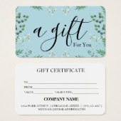 Eenvoudig & Modern Cadeaubon voor Zakelijk Gebruik Visitekaartje (Voorkant /achterkant)