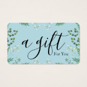 Eenvoudig & Modern Cadeaubon voor Zakelijk Gebruik Visitekaartje (Voorkant)