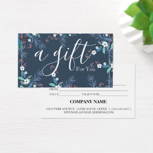 Eenvoudig & Modern Cadeaubon voor Zakelijk Gebruik Visitekaartje (Bureau)