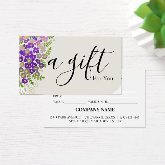 Eenvoudig & Modern Cadeaubon voor Zakelijk Gebruik Visitekaartje (Bureau)