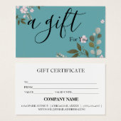 Eenvoudig & Modern Cadeaubon voor Zakelijk Gebruik Visitekaartje (Voorkant /achterkant)