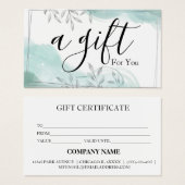 Eenvoudig & Modern Cadeaubon voor Zakelijk Gebruik Visitekaartje (Voorkant /achterkant)