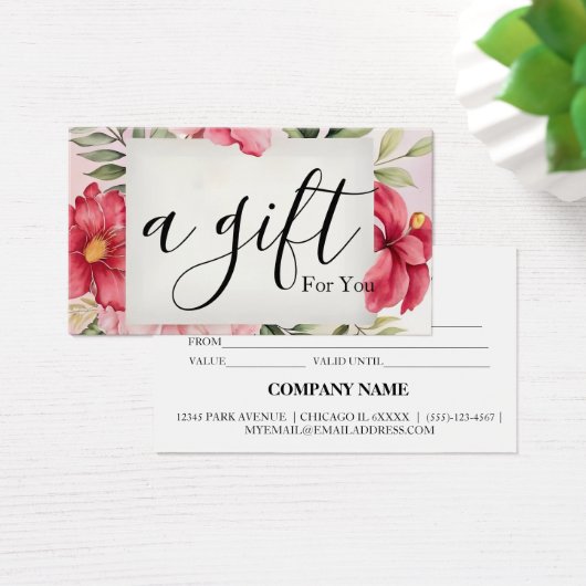 Eenvoudig & Modern Cadeaubon voor Zakelijk Gebruik Visitekaartje (Bureau)