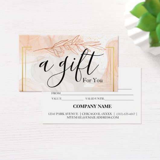 Eenvoudig & Modern Cadeaubon voor Zakelijk Gebruik Visitekaartje (Bureau)