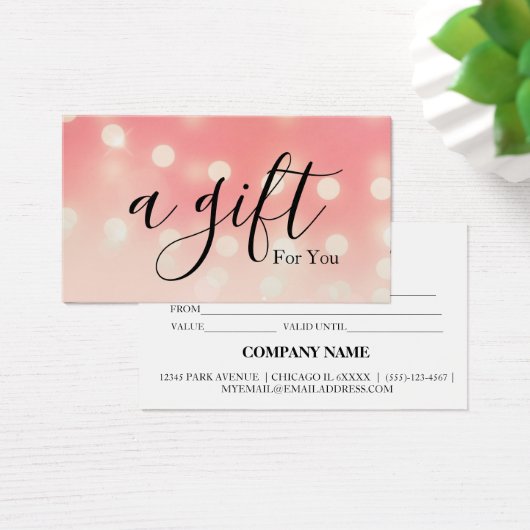 Eenvoudig & Modern Cadeaubon voor Zakelijk Gebruik Visitekaartje (Bureau)