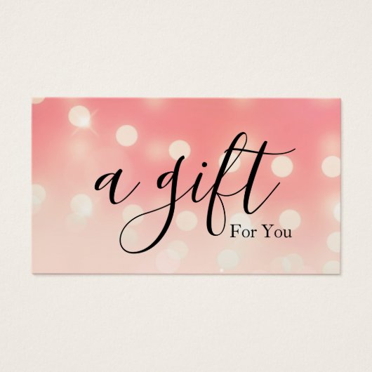 Eenvoudig & Modern Cadeaubon voor Zakelijk Gebruik Visitekaartje (Voorkant)