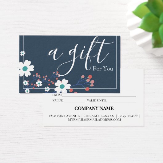 Eenvoudig & Modern Cadeaubon voor Zakelijk Gebruik Visitekaartje (Bureau)