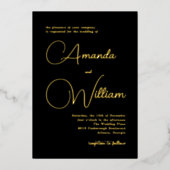 Eenvoudig modern Calligrafiescript Folie Uitnodiging (Voorkant)