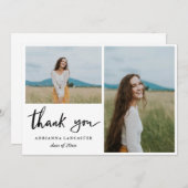 Eenvoudig modern Casual Afstuderen Dank u Bedankkaart (Voorkant / Achterkant)