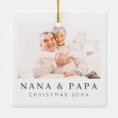 Eenvoudig modern Chic Custom Grandma Photo Holiday Keramisch Ornament (Achterkant)