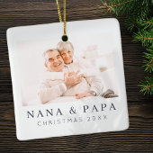Eenvoudig modern Chic Custom Grandma Photo Holiday Keramisch Ornament