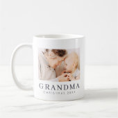 Eenvoudig modern Chic Custom Grandma Photo Holiday Koffiemok (Links)
