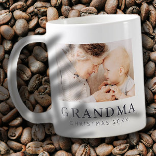 Eenvoudig modern Chic Custom Grandma Photo Holiday Koffiemok