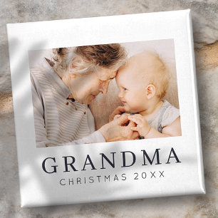 Eenvoudig modern Chic Custom Grandma Photo Holiday Magneet