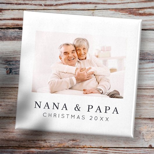 Eenvoudig modern Chic Custom Grandma Photo Holiday Magneet