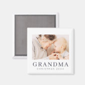 Eenvoudig modern Chic Custom Grandma Photo Holiday Magneet (Voorkant / Achterkant)