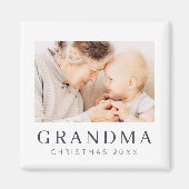 Eenvoudig modern Chic Custom Grandma Photo Holiday Magneet (Voorkant)