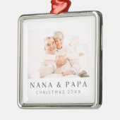 Eenvoudig modern Chic Custom Grandma Photo Holiday Metalen Ornament (Links)