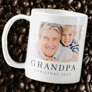 Eenvoudig modern Chic Custom Grandpa Photo Holiday Koffiemok