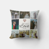 Eenvoudig Modern Chic Fotocollage Grid Love Heart Kussen (Voorkant)