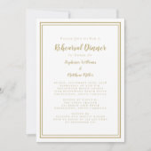 Eenvoudig modern Chic Gold Wedding Rehearsal Dinne Kaart (Voorkant)