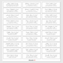 Eenvoudig modern Chic Wedding Guest Adres Sticker