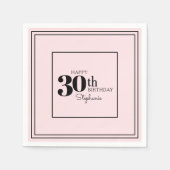 Eenvoudig modern chique 30e verjaardagsfeestje servet (Voorkant)