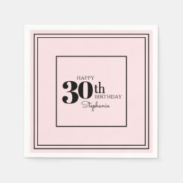 Eenvoudig modern chique 30e verjaardagsfeestje servet