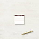 Eenvoudig Modern Chocoladebruine Persoonlijke Geli Post-it® Notes (Op bureau)