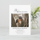 Eenvoudig Modern Classy | Foto Huwelijksuitnodigin Kaart (Staand voorkant)