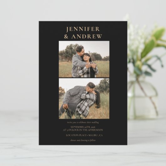 Eenvoudig Modern Classy | Foto Huwelijksuitnodigin Kaart (Staand voorkant)