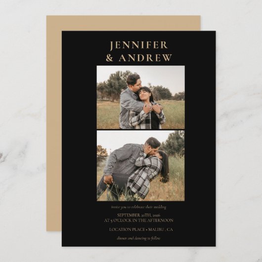 Eenvoudig Modern Classy | Foto Huwelijksuitnodigin Kaart (Voorkant / Achterkant)