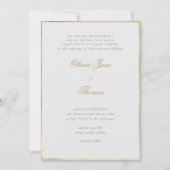 Eenvoudig modern Classy Gold Lijst Ivory Wedding Kaart (Voorkant)