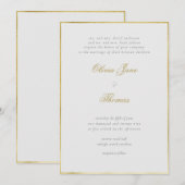 Eenvoudig modern Classy Gold Lijst Ivory Wedding Kaart (Voorkant / Achterkant)